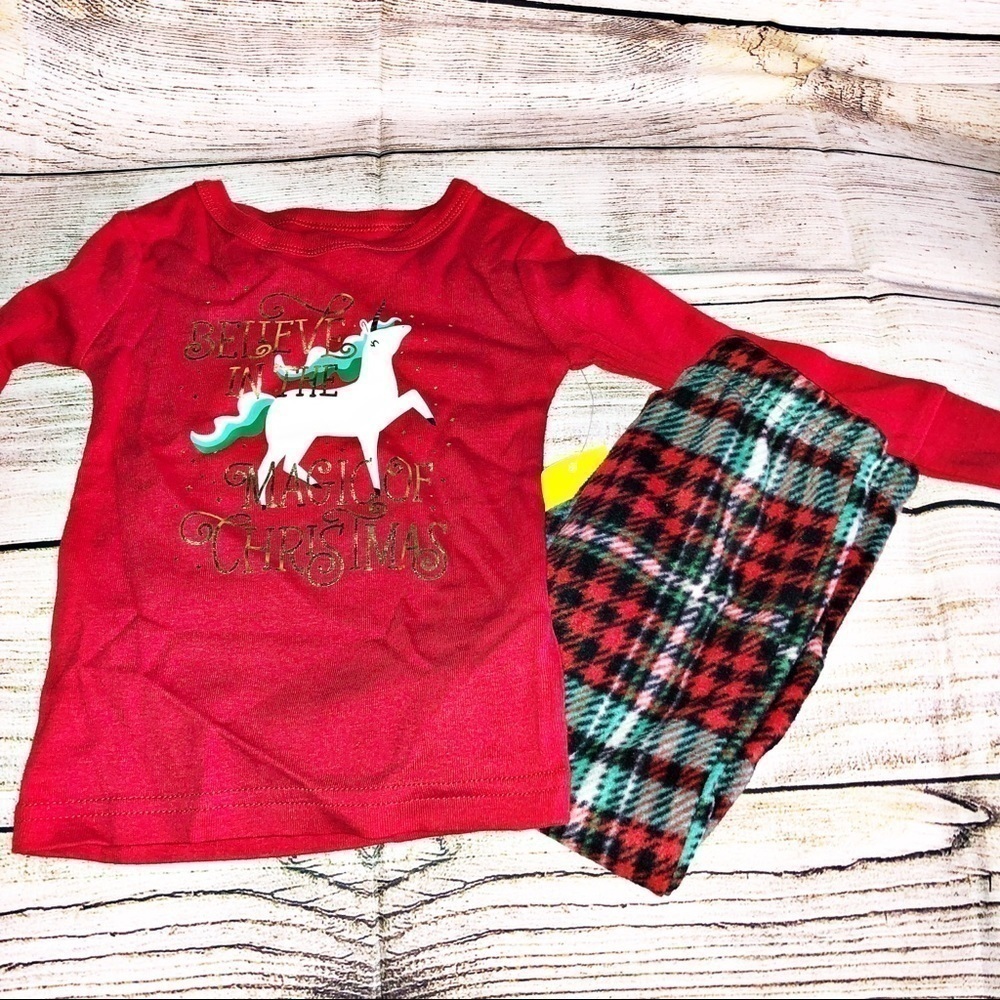 Cat & Jack Unicorn Christmas Pajamas Size 12 Months NWT